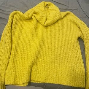 Anthropologie yellow knit sweater